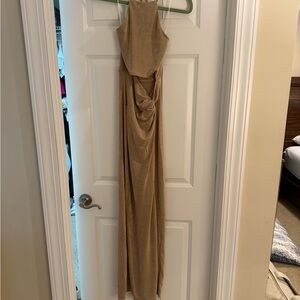 Elegant Gold Evening Gown